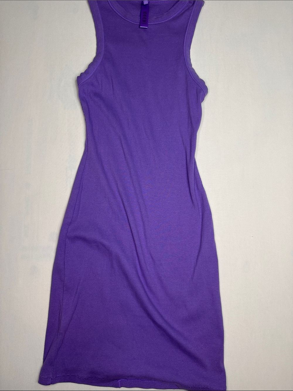 SKIMS Purple Ribbed Tank Bodysuit Dress